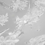 rideau douche blanc floral transparent moderne anneaux suspension 180cm