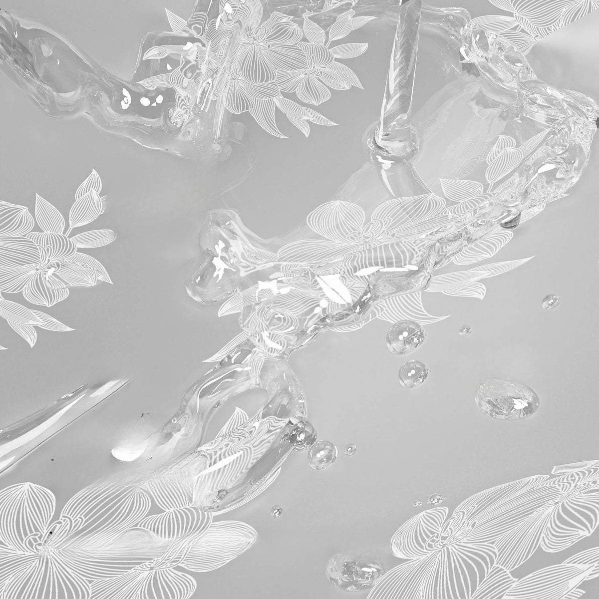 rideau douche blanc floral transparent moderne anneaux suspension 180cm