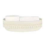panier tissé boho chic beige noir franges rangement cosmétiques réutilisable multifonction opacité