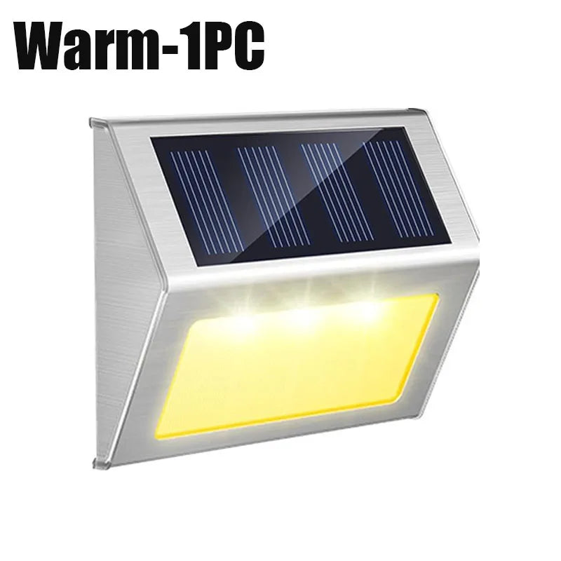 lampe solaire murale moderne led acier inoxydable argenté autocontrôle hydrofuge ip44