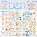 autocollants kawaii ours mignons rose beige blanc diy scrapbooking cartes postales