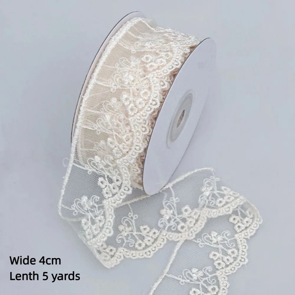 ruban dentelle motif floral largeur 4cm 4.5cm opacité noir roseclair blanc grisclair élégant couture
