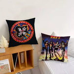 taie d'oreiller motif kiss rock noir imprimé polyester coton décoratif coussin siège salon voiture