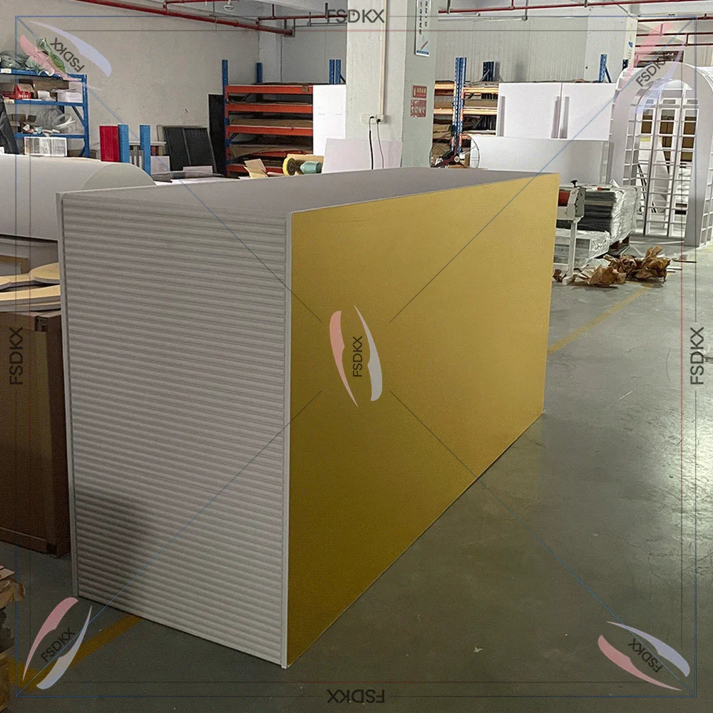 panneau séparation moderne rayures horizontales blanc jaune acrylique pvc opaquet autoinstallationintérieur decoration