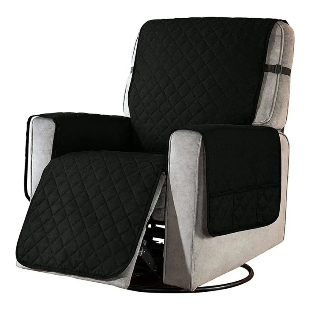 Housse fauteuil place quilted moderne bleu gris beige imperméable antidérapante poches adhésiveversible