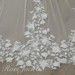 voile mariée blanc broderie florale transparente classique monocouche dentelle polyester erotique