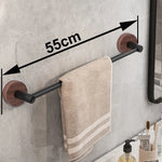 porte serviettes mural moderne noir texture métallique lisse fixé serviette savon brosse tasse