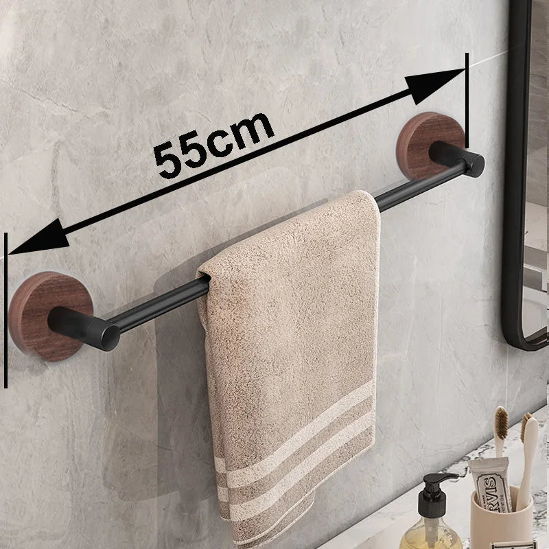 porte serviettes mural moderne noir texture métallique lisse fixé serviette savon brosse tasse