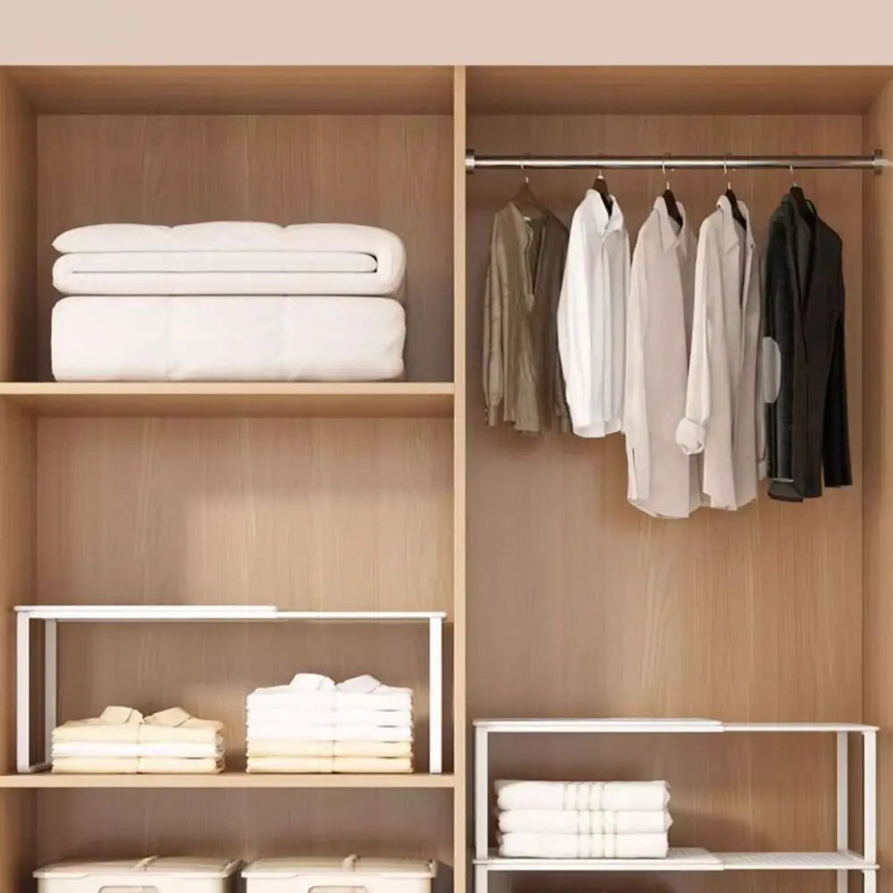 étagère rangement réglable métal noir blanc moderne vêtements salle bain chambre empilable ajustable