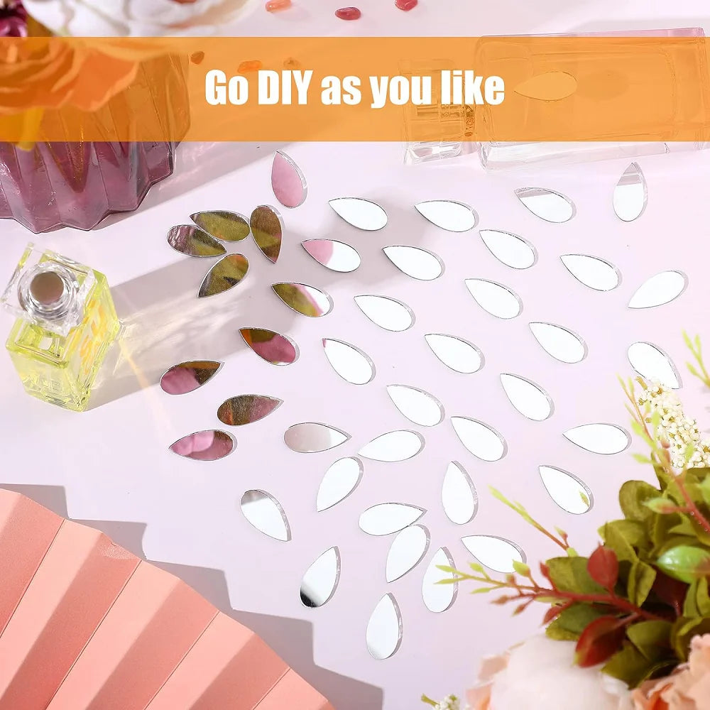 miroirs autocollants muraux argentés formes géométriques modernes décoration intérieure bricolage DIY 100 pièces transparents