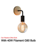 lampe murale industrielle moderne bois naturel noir verre opalin éclairage cuisine chambre coucher