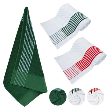 serviette sport polyester rayures horizontales texture éponge vert foncé rouge décontracté absorption importante grande