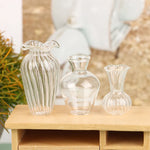 vases verre transparent rayures verticales classique terrarium hydroponique plante d'art artisanat fixations solides