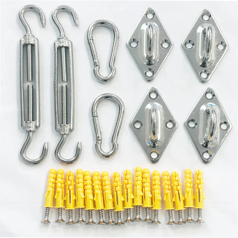 accessoires voile argent turnbuckles snap hooks pad eyes industriels robustes jardin