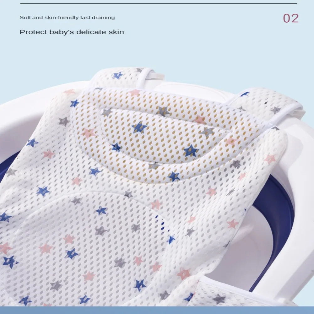 filet bain bébé étoiles blanc bleu rose clips moderne confortable sécurité antidérapant tissu