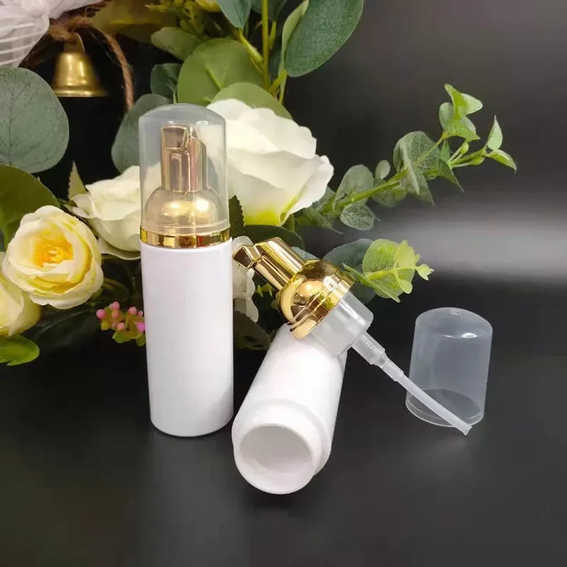 flacons cosmétiques blancs rechargeables bouchons embouts moderne 30ml 50ml 60ml 80ml 100ml