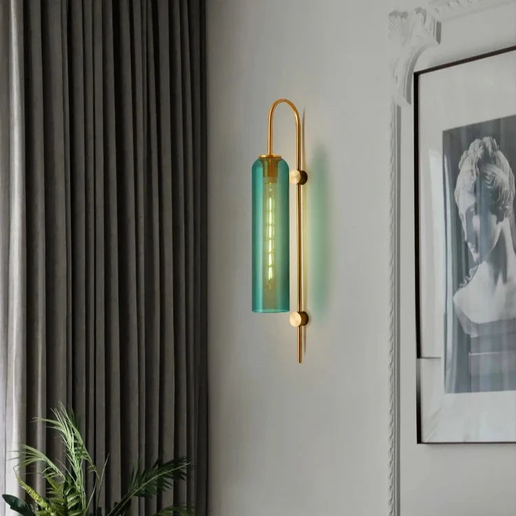 lampe murale moderne or argent transparente élégante câble électrique fixée chambre cuisine