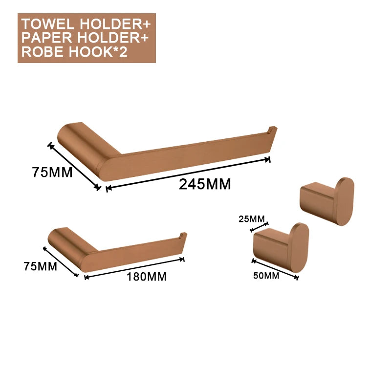 ensemble accessoires salle bain or rose brossé porte serviette savon gobelet moderne