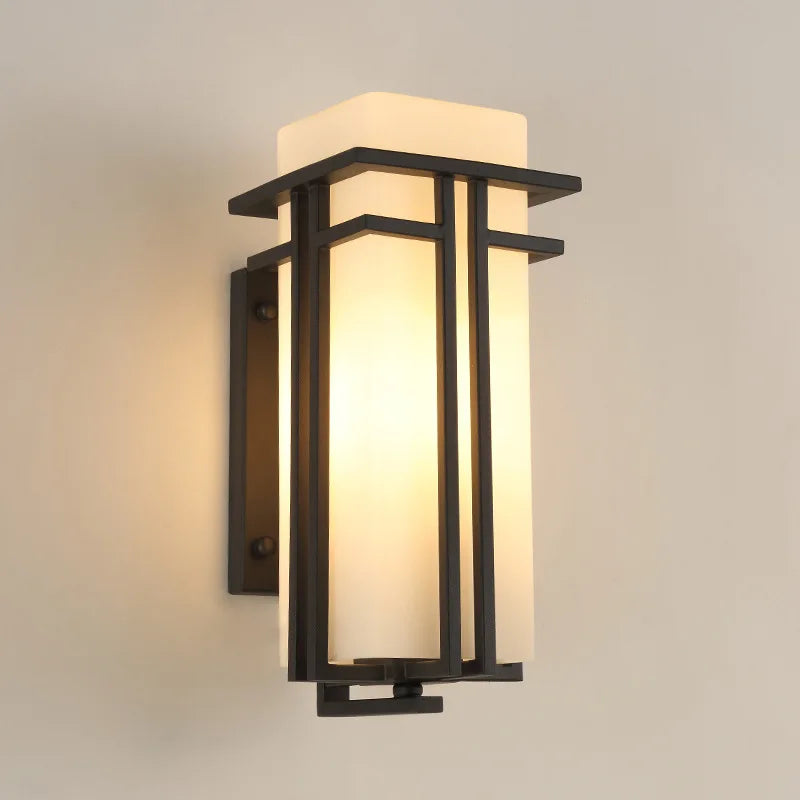 lampe murale moderne minimaliste noir blanc structure géométrique opaquée fixée mur vis led industrielle