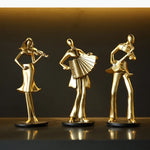 figurines musicales or blanc modernes violon accordéon guitare eléctrique décoration abstrait