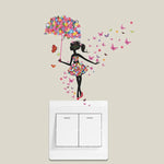 autocollants murals papillons colorés silhouette féerique chambre salon décoration murale stickers animés pvc