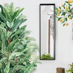 stickers muraux feuilles vertes bananier citronnier nature tropical adhésif salon enfant diy