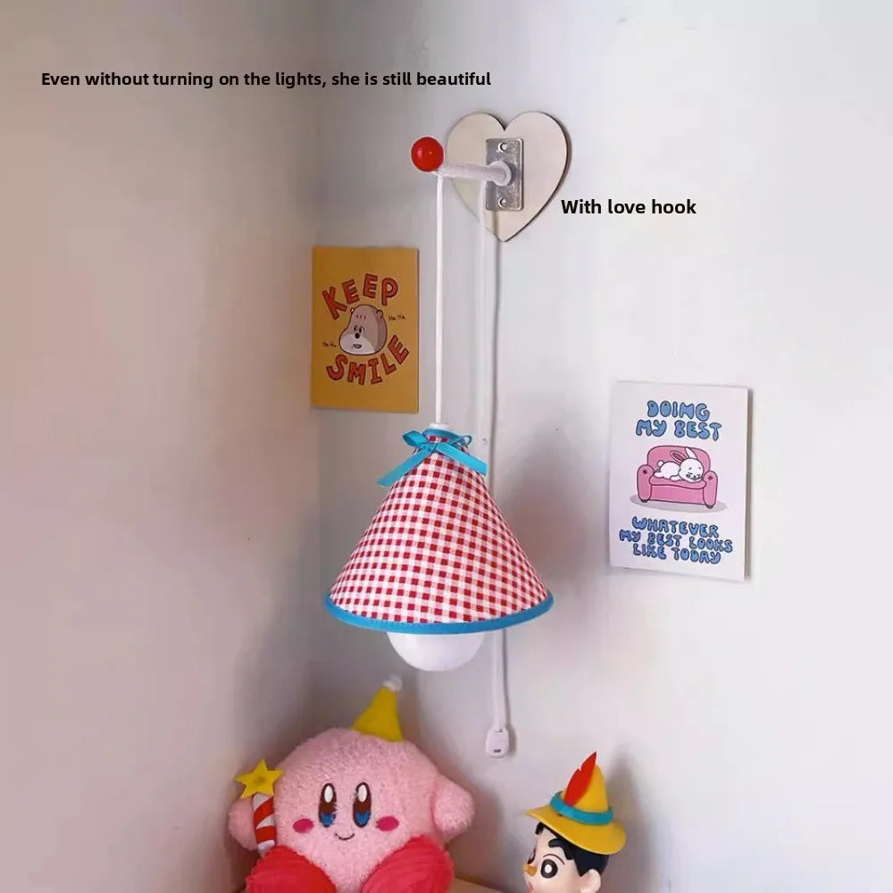lampe pendante rouge blanche bleue carreaux pinocchio ours kirby chambre étudiant