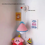 lampe pendante rouge blanche bleue carreaux pinocchio ours kirby chambre étudiant
