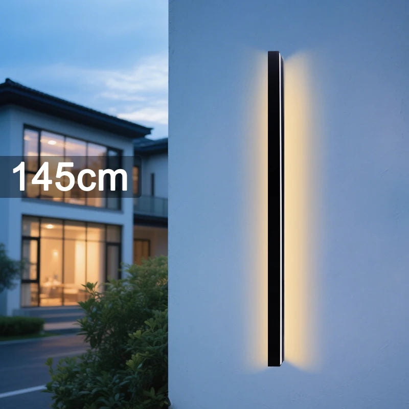 lampe murale led moderne noire ip65 85265v 55cm 80cm 100cm 120cm 145cm
