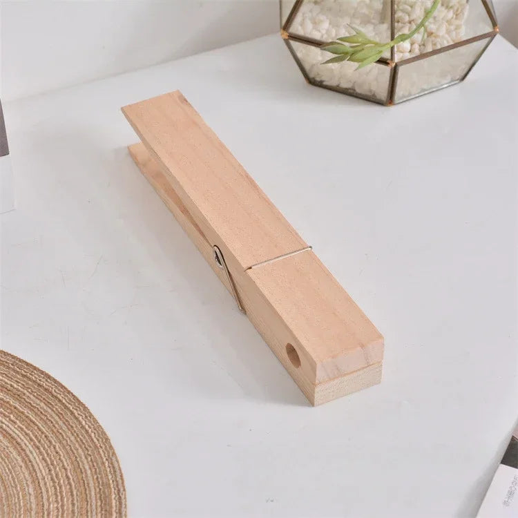 pinces linge bois naturel marron foncé rustique modernes salle bain adhésif grandes petits