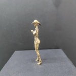 figurine western cowgirl dorée chapeau bottes décoration collection miniature artisanal bronzé