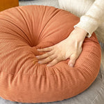 coussin rond moderne corduroy gris orange blanc doux extérieur sol lombaire câlin