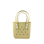 sac main vert jaune bleu perforé autocollants poignées détachables réutilisable respectueux environnement moderne casual