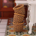 paniers tressés miniature rustiques fleurs séchées décoration champêtre vintage marron clairintérieur brun foncé