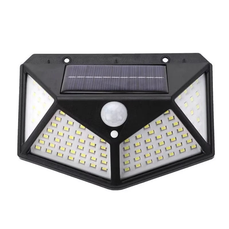 lampe solaire murale détecteur mouvement 100 led noir plastique semi transparent moderne étanche ip65
