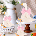 décoration anniversaire oiseau canard bois rose papillon enfant blanc jaune table cadeau