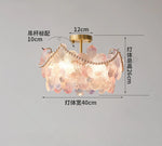 lampe suspendue classique rose fleurs chaîne ajustable blanc doré vintage chambre salon
