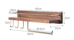 étagère murale moderne minimaliste bois naturel doré étagères clips métalliques