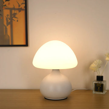 lampe table champignon blanc noir minimaliste interrupteur feutre antidérapant led usb nocturne chambre