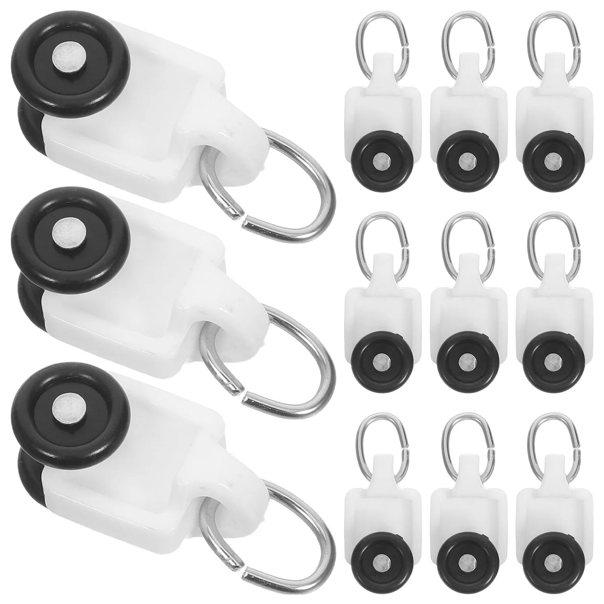 rouleaux rideau glissants blanc noir moderne tringle rideaux doubles roues