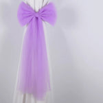 attaches rideau tulle texturé rubans décoratifs girly festif blanc violet orange bleu marine rose