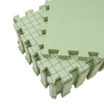 tapis découpe mousse jaune vert gris grille imprimée utilitaire échantillons crochet épingles pinces couture