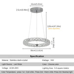 suspension lumineuse moderne strass cristal transparent doré minimaliste led commandes distantes