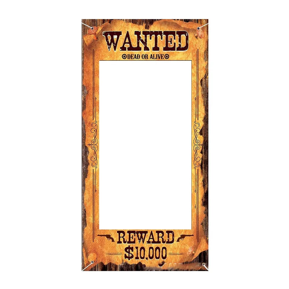 décoration photo anniversaire western motifs cactus bottes chapeaux panneau wanted opaque cowgirl