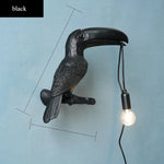 lampe oiseau résine blanc noir moderne fixée mur éclairage chambre cuisine salle manger