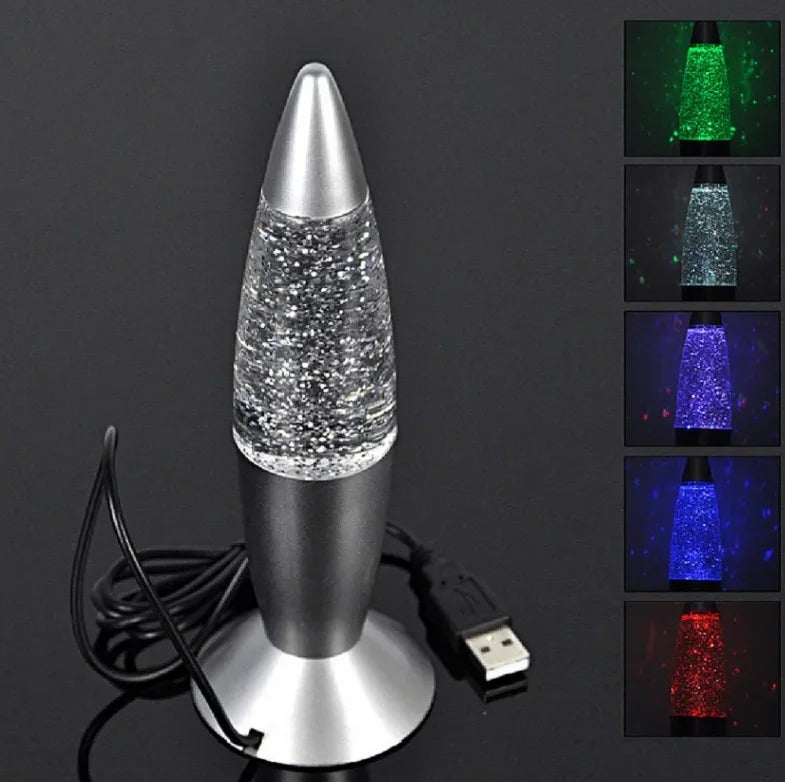 lampe led change couleur usb chambre projection paillettes argentées moderne gaming