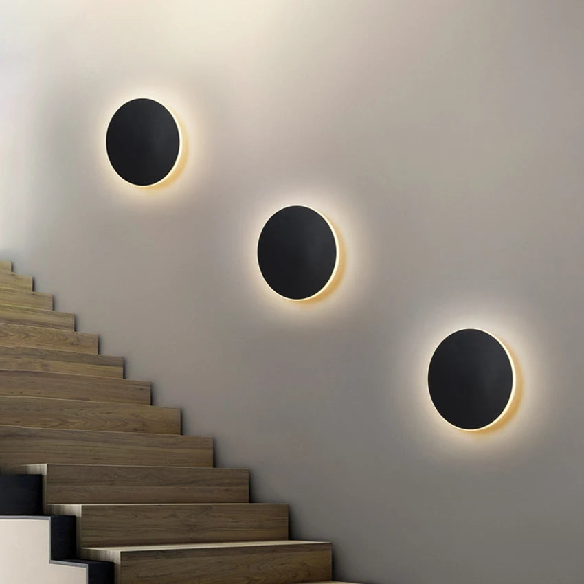 applique murale led moderne or noir blanc lisse brillante minimaliste adhésive chambre salon entréeétude