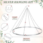 suspension rideau kit argenté moderne 14 chaînes 30cm diamètre 24 pouces