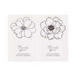 sticker adhésif fleur stylisée thank you small business blanc noir minimaliste emballage cadeau 50