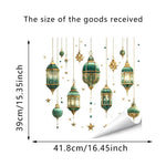 décoration ramadan stickers muraux lanternes colorées lune étoiles dorées floral violet vert rose artisanal